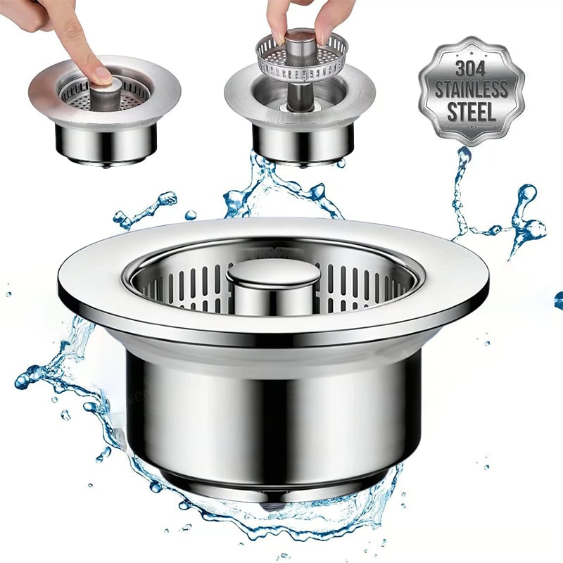 🔥🔥Upgraded 3 in 1 Kitchen Sink Drain Strainer