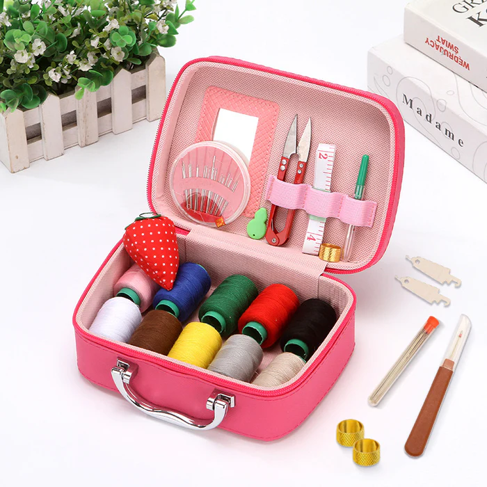 Faux Leather Case CraftVault Portable Sewing Kit in