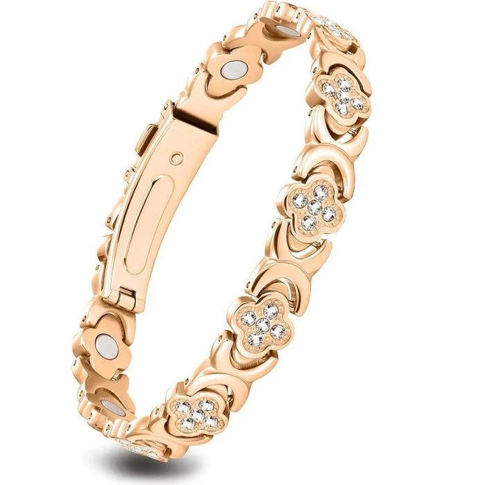 GlamClover Infinity Clover CopperMagnetic Bracelet with Adjuster