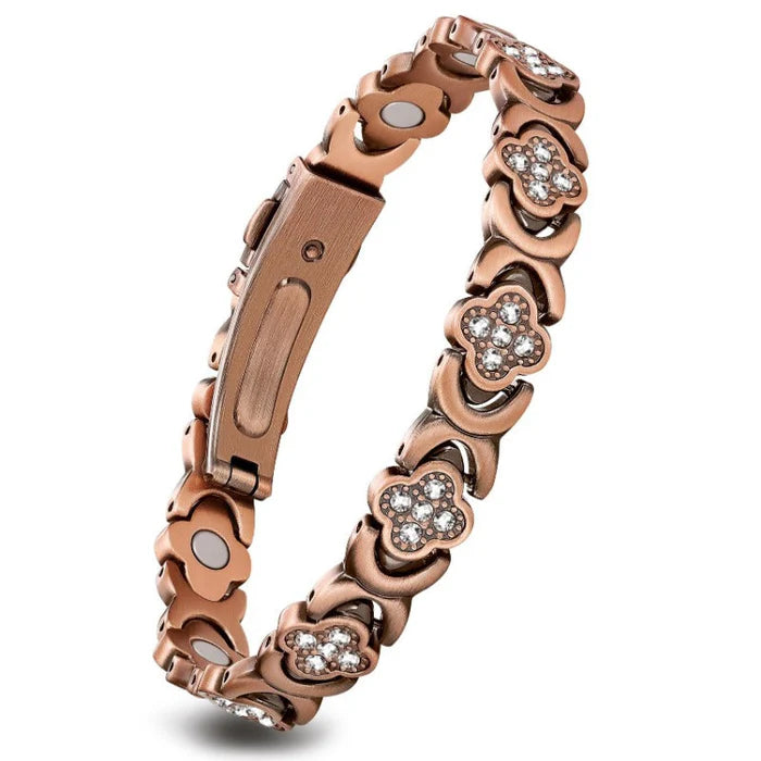 GlamClover Infinity Clover CopperMagnetic Bracelet with Adjuster