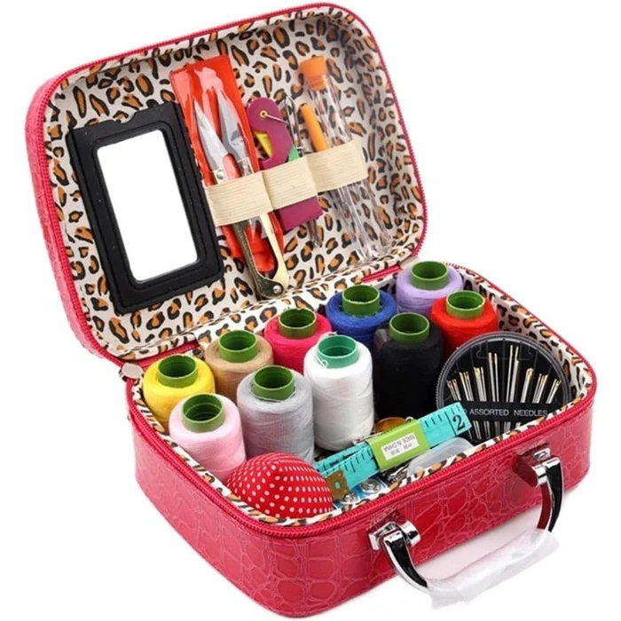 Faux Leather Case CraftVault Portable Sewing Kit in